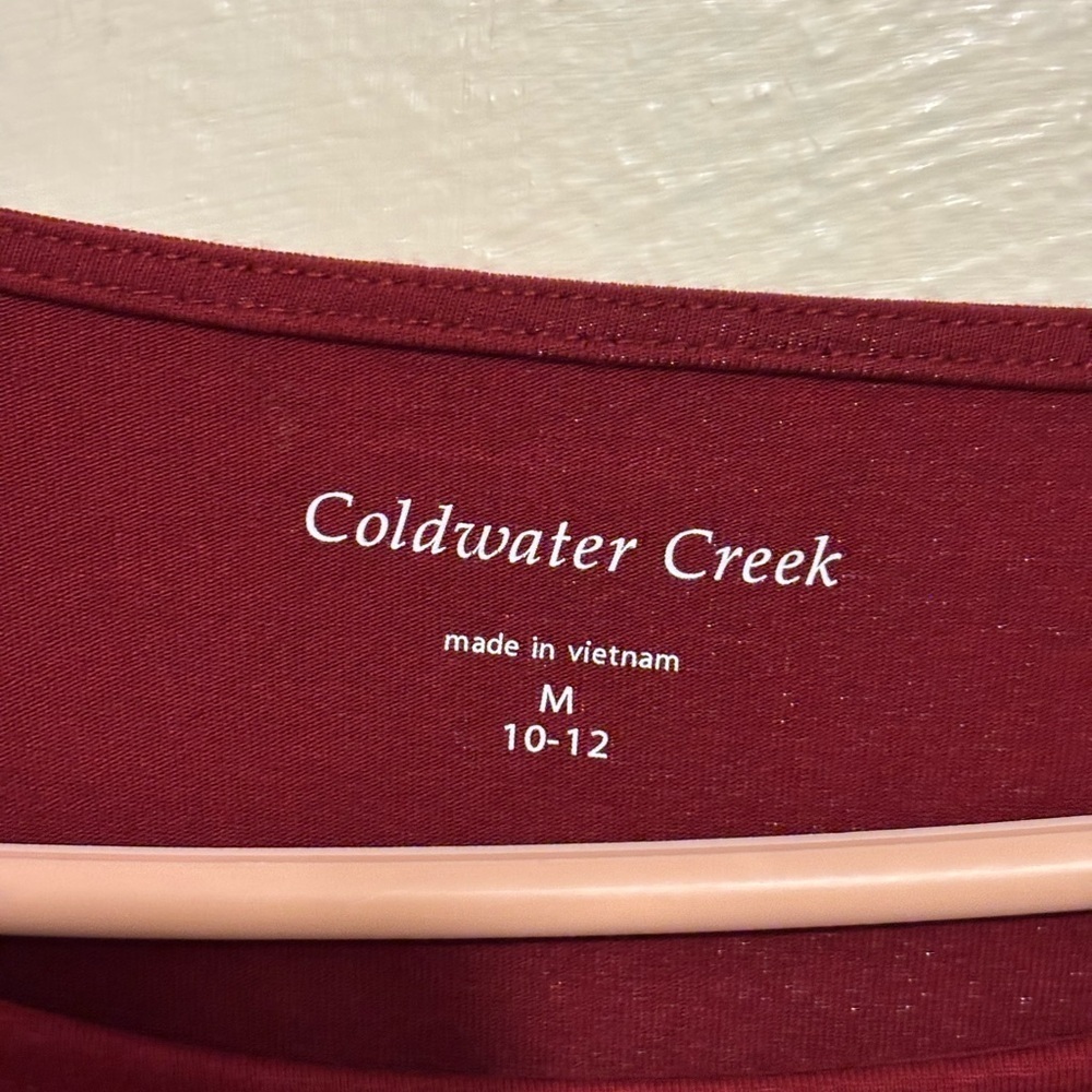 NWT Women’s Coldwater Creek Maroon Top Size M - Picture 2 of 9
